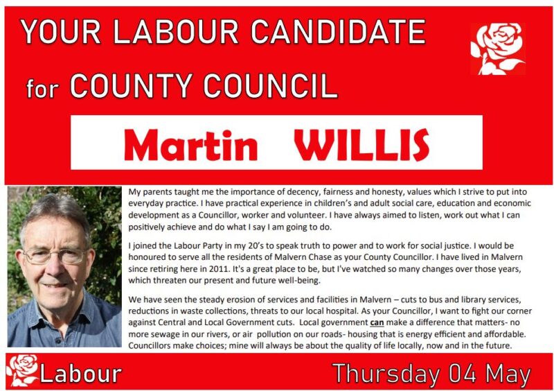 Malvern Chase County Council  Labour Candidate