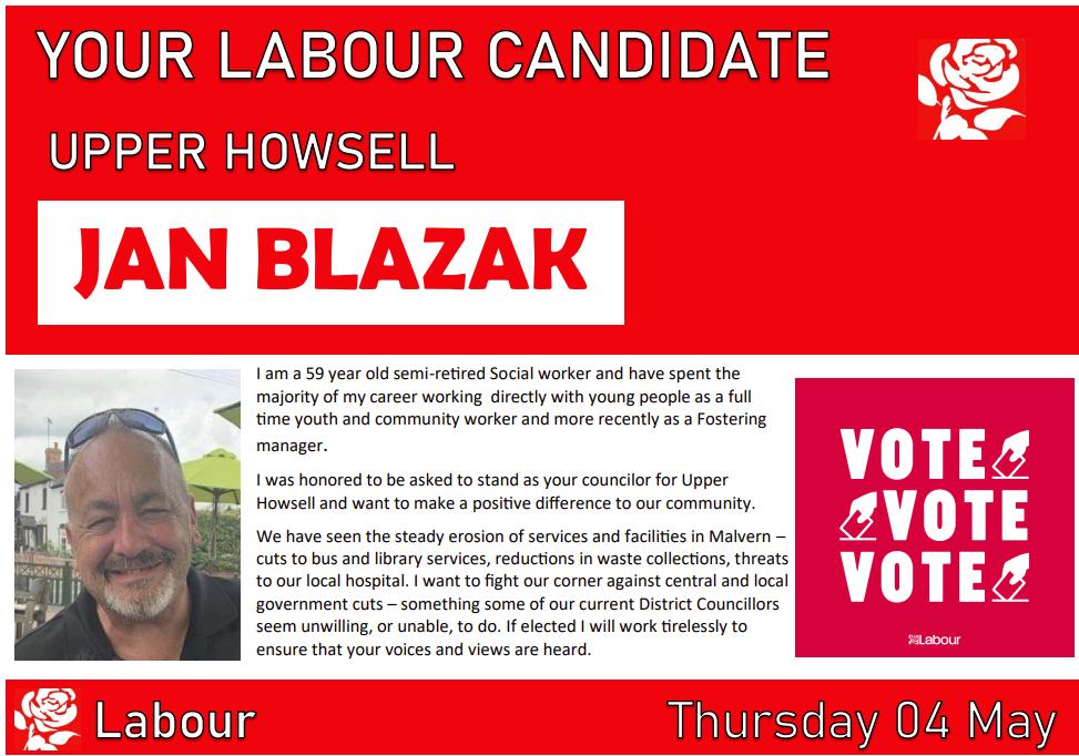 Upper Howsell Malvern Labour Candidate